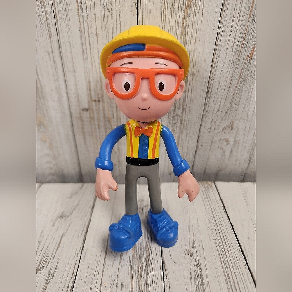 Blippi Construction Safety Costume 5. 5โ Bendable Figure Tan Hat 2019 Zag Bendy